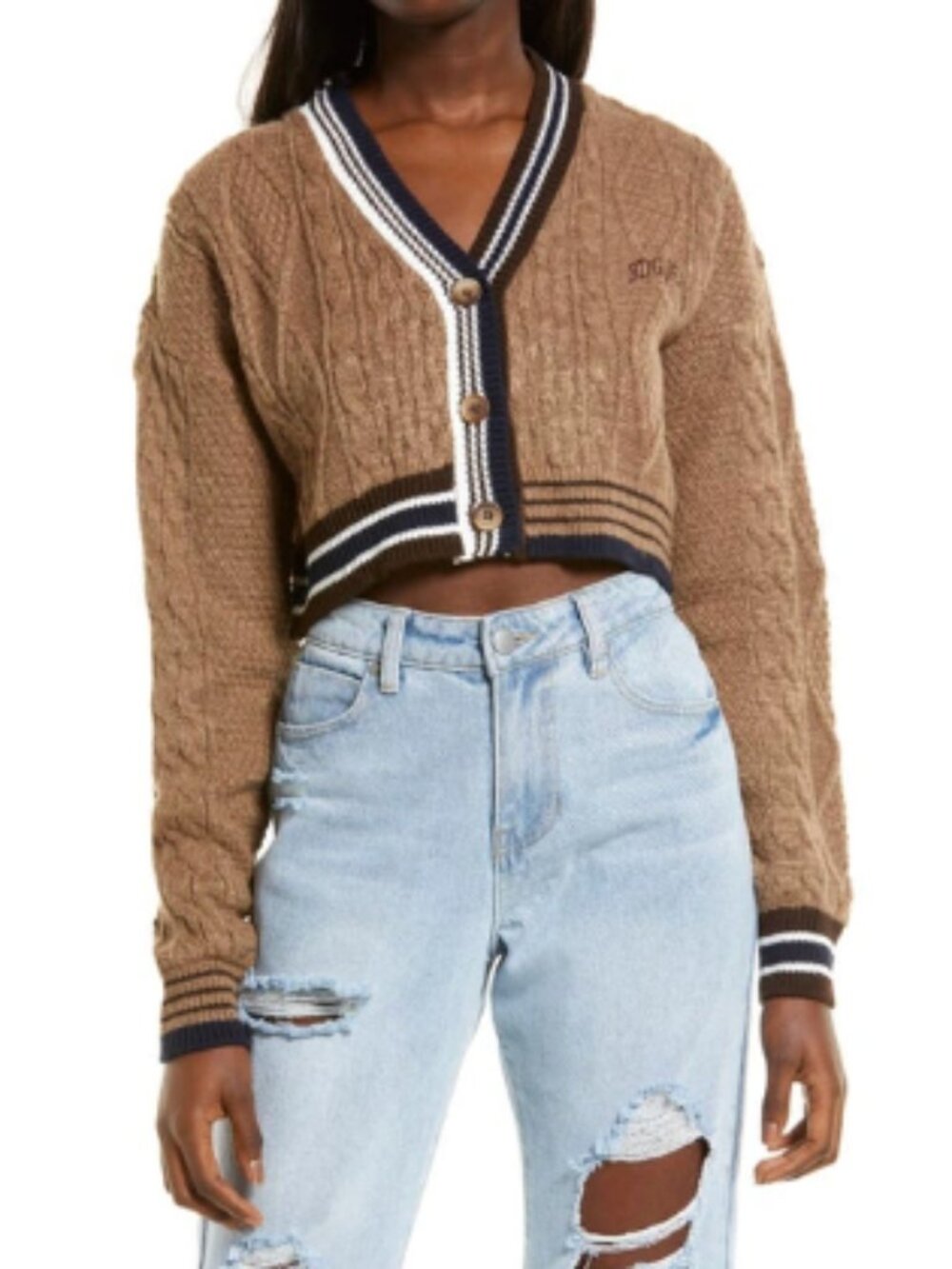 BDG Cricket Cable Knit Cardigan
